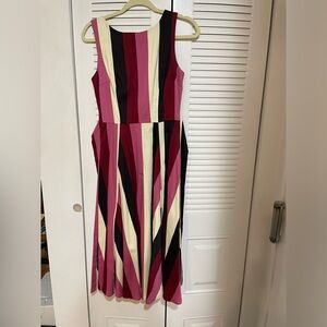 Pink stripe midi dress